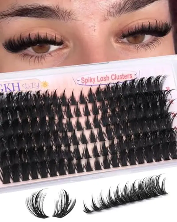 80D Lash Clusters with Spikes Unique Spiky Cat Eye Lashes Fairy Anime Eyelash Clusters Wispy Manga Cluster Eyelash Extensions 9-18mm 120Pcs Natural Volume Individual Lashes Ultra-Thin Band