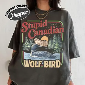 Heated Rivalry Stupid Canadian Wolf Bird Shirt, Hockey Romance Tshirt, Team Hollanov Tee, Game Day Shirts