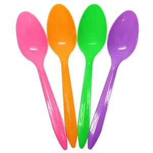 [1,000 ct] Plastic Tea Spoons | Medium Weight (Rainbow)