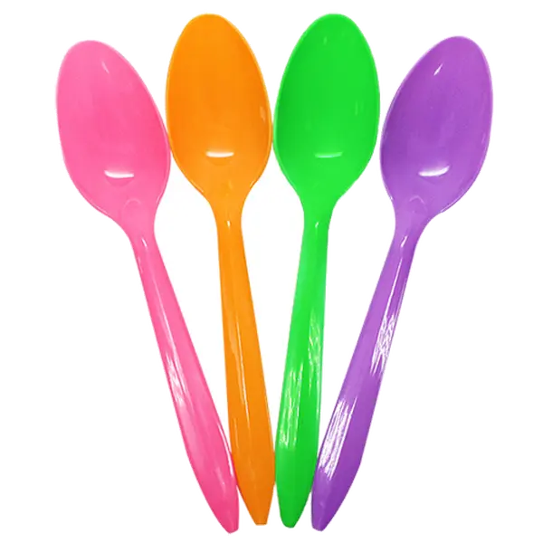 [1,000 ct] Plastic Tea Spoons | Medium Weight (Rainbow)