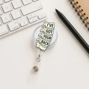 Funny Spine Anatomy Sparkly Retractable Badge Reel Cute Chiropractor ID Holder For Orthopedic Nurse Medical Student Work Accessory