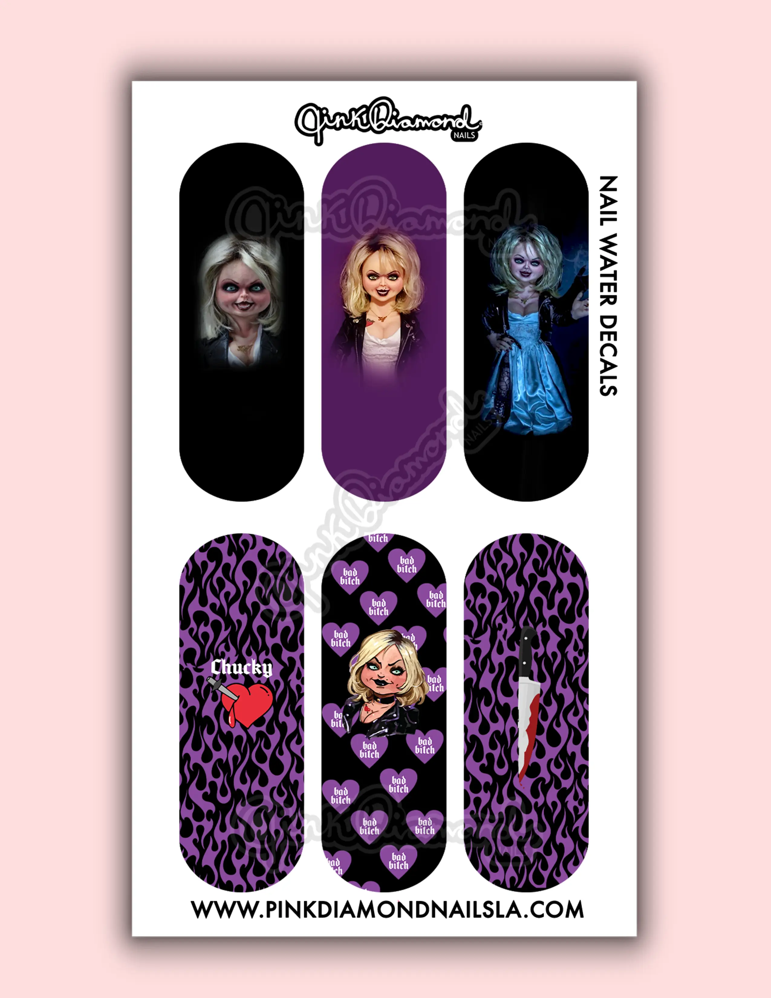 Tiff loves Chuck Halloween Nail Art Water Decals by Pink Diamonds LA water decals