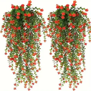 4 pcs, artificial hanging plants fake hanging plant artificial eucalyptus leaves green vines outdoor anti-ultraviolet plastic plants Fake Blossom Plants Home Decoration House Plants Decor Artificial Fake Flowers