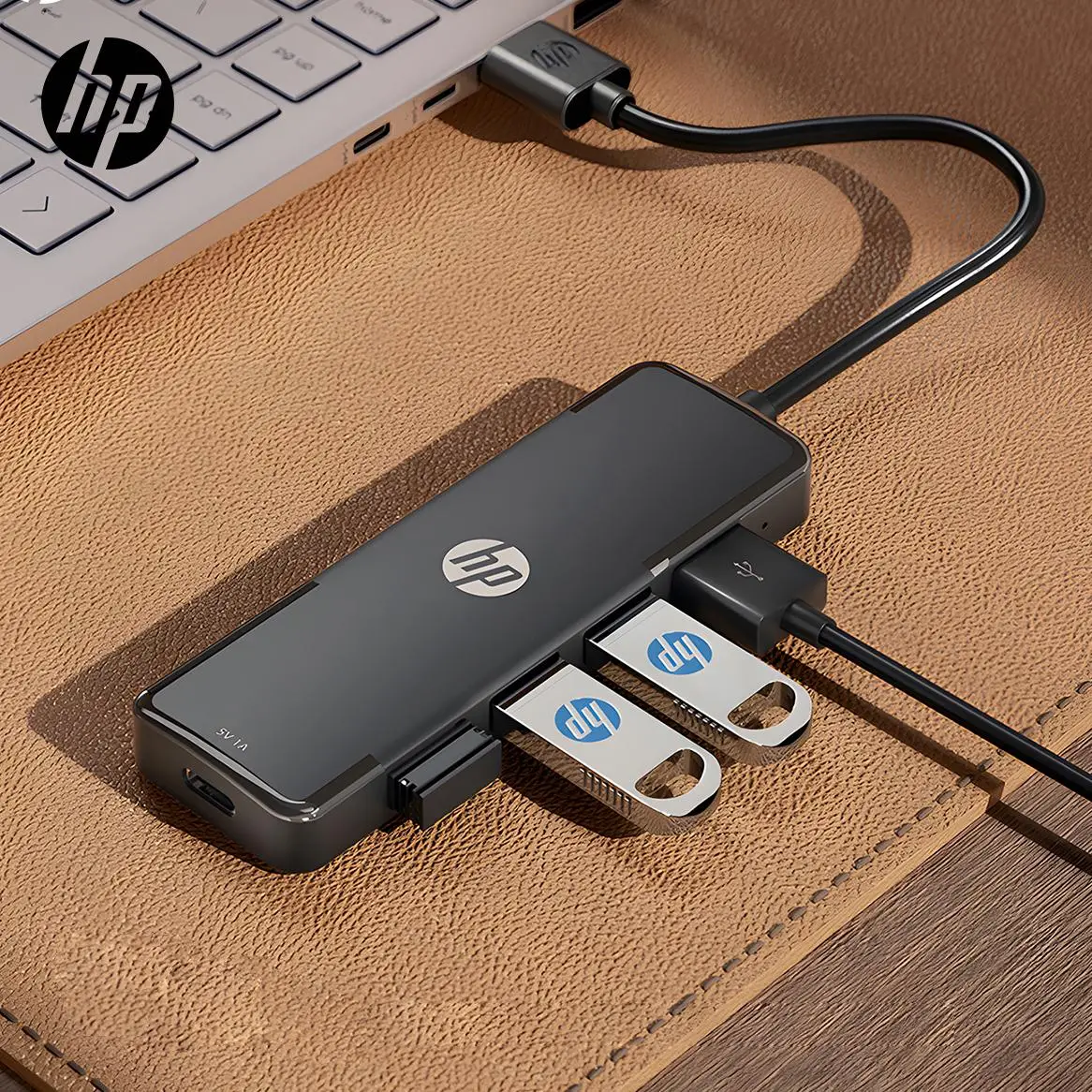 HP USB-C HUB with Display, USB Multi-Port Type C HUB Adapter, Extension Cable HUB, Multi-Interface Converter for Laptop iPad Tablet Phone