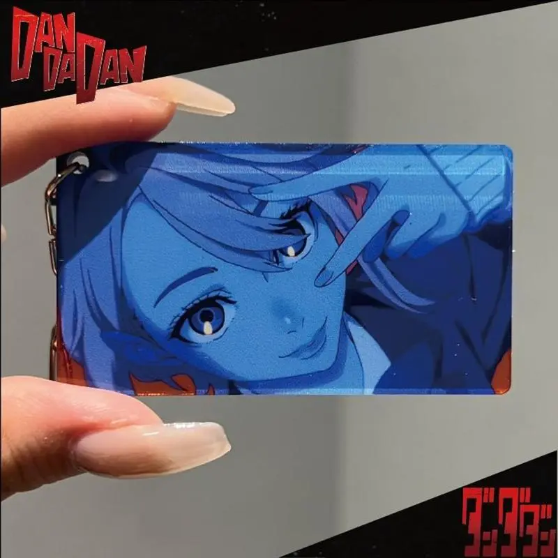 Anime Dandadan Ken Takakura Momo Ayase Cosplay Key Chain Cartoon Characters Bag Pendant Keychains Acrylic Keyring Accessories