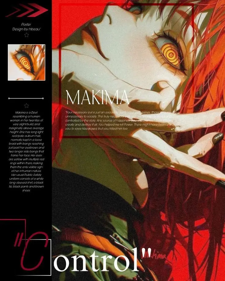 [Up To 50% Off] Unframed Makima Poster, Wall-Mount Photo Print, Home Decor, Room Decoration