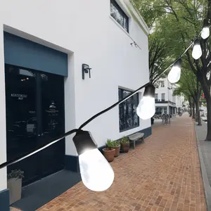 S14 Outdoor Camping String Lights Ip65 Waterproof, Hanging LED Bulbs Lights for Bars Cafes Markets Outdoors Backyard, Warm Light 2700k/ Light 6500k