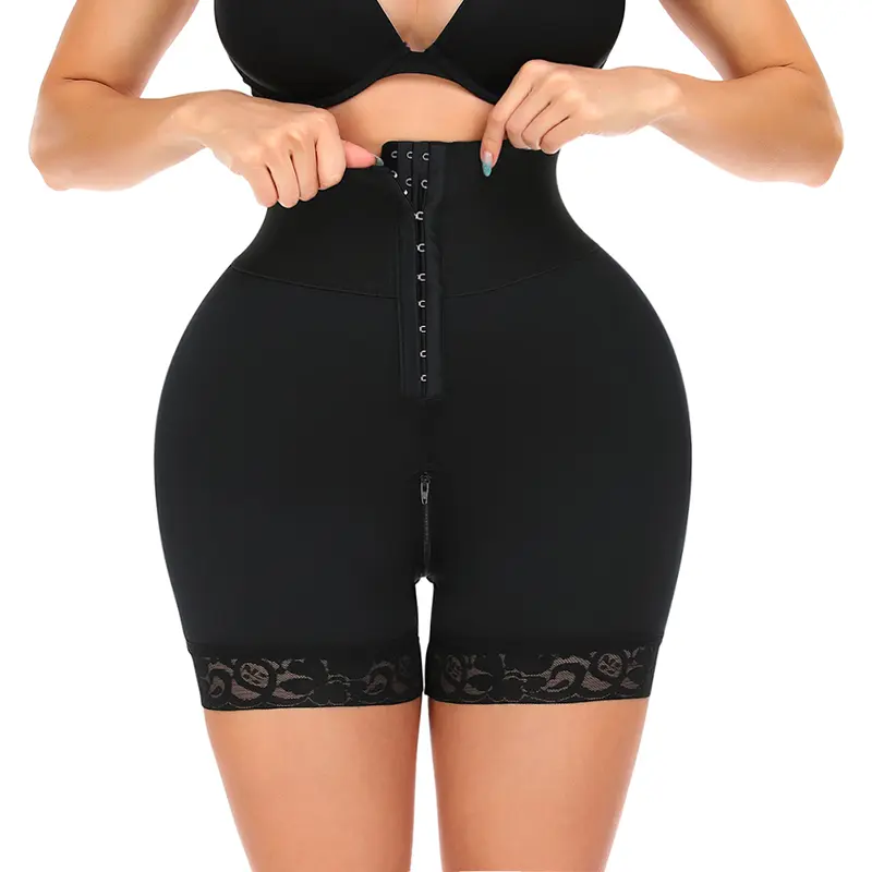 Women's Print Strapless Shapewear Shorts, High Waisted Boyshorts for Body Contouring Tummy Control, Butt Lifter with Zipper Crotch, Lady, Casual, Lightweight, Waist Training, Racerback, Contrast Lace, Basic Day Wear, 3/4 Coverage, Bikini, Color-Sorted Was