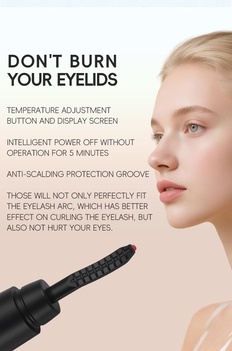 Electric Eyelash Curler - 10s Fast Warm Up, 24 Hour Curl, 3 Modes for All Lash Types | USB-C Rechargeable, Anti-Burn Design, Ideal for Sparse, Straight or Short Lashes