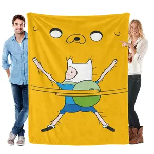 Adventure Time Blanket Adventure Time Decorations Home Decor Perfect Gift For Finn Fans Soft Warm Flannel Blanket For Sofa Bed Living Room All Seasons Christmas Birthday Mothers Day Gift Halloween Christmas Gift
