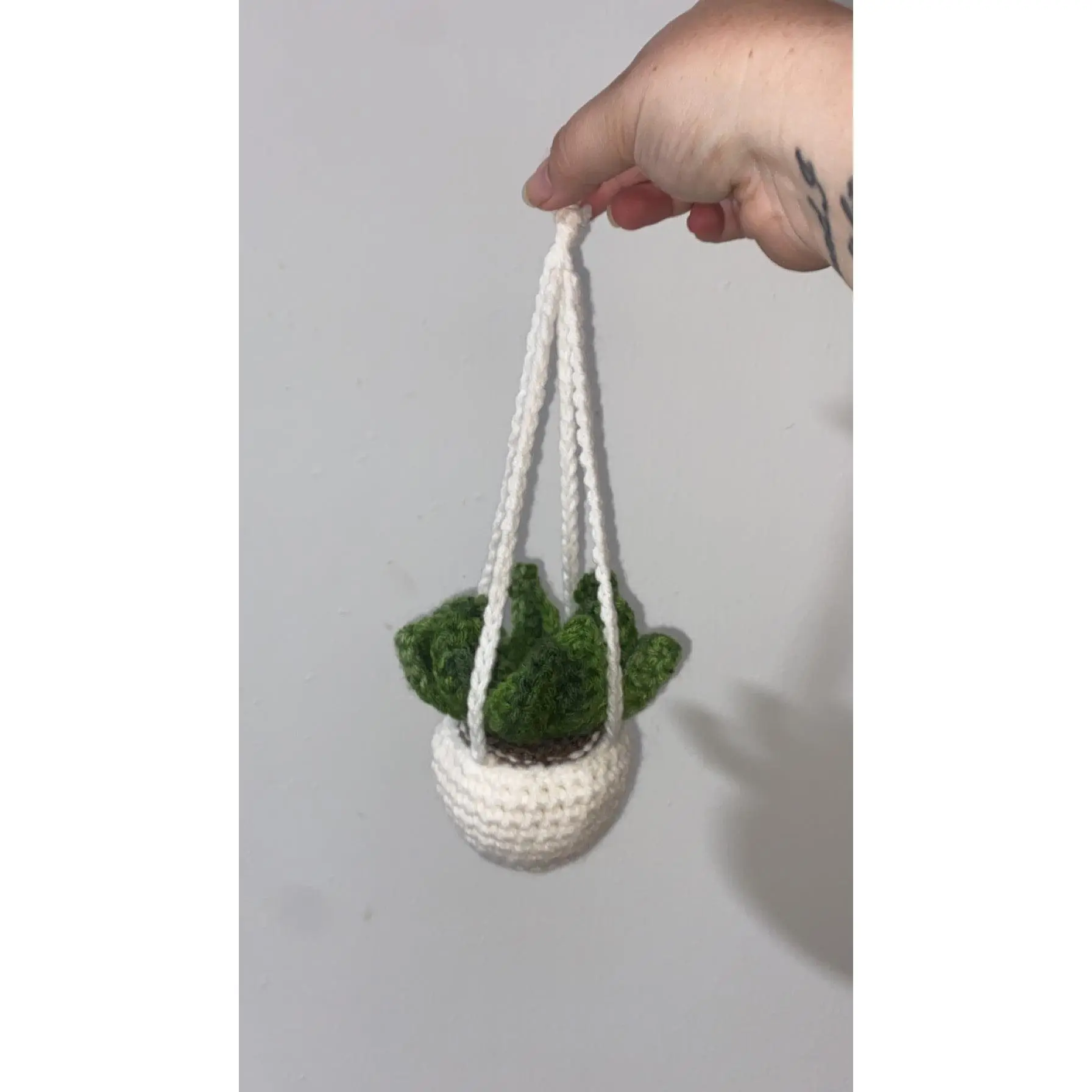 Succulent Crocheted Hanging Plants - Natural Green Color, Handmade Design, Ideal for Home Decor