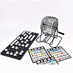 Multi-Color Classic Bingo Cards 75 Ball Lottery Machine Bingo Set, Manual Lottery Machine Steel Bingo Game Cage Set - Party Group, Board Game. Bingo Drinking Nylon Fishing Trap Cage