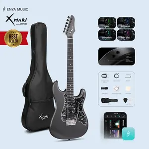 Xmari Smart Electric Guitar with Built-in DSP Effects, 4 Presets, USB-C OTG Recording, Headphone Output, Alnico Pickups w/Coil Split, Carbon Fiber Body, Gig Bag, Strap, Cable & Picks