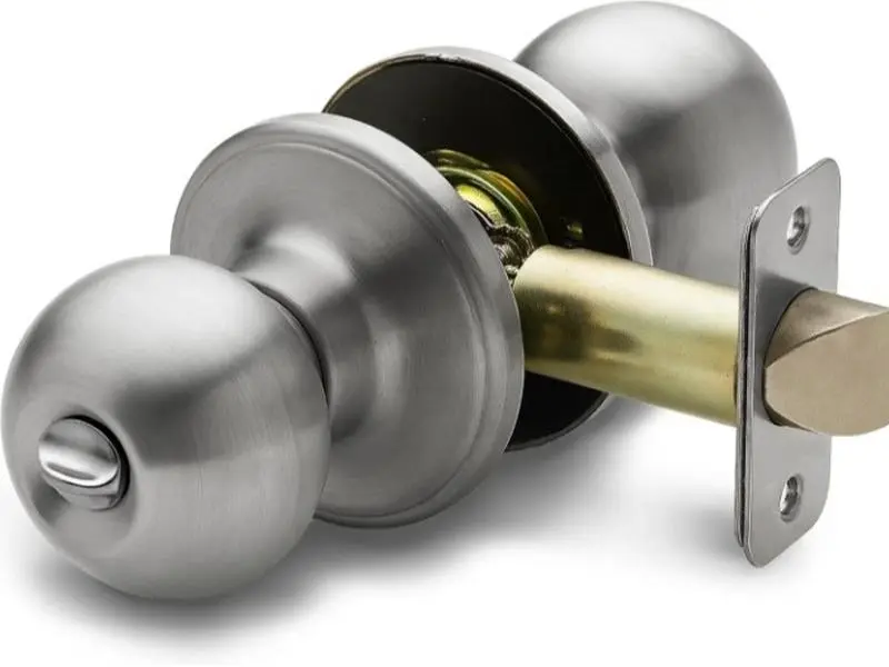 Privacy Interior Door Knob Modern Heavy Duty Handle, Easy Install and Reversible for Bedroom, Bathroom & Closets – Satin Stainless (1 Pack)