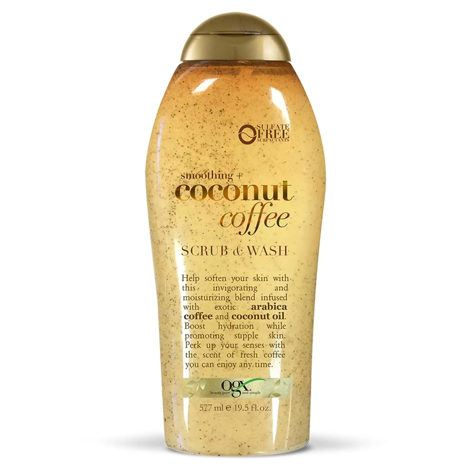 Smoothing + Coconut Coffee Body Scrub, 19.5 fl oz | Infused with Arabica Coffee & Coconut Oil, Exfoliating, Hydrating Body Wash, Dry Skin, Paraben-Free, Sulfate-Free Surfactants