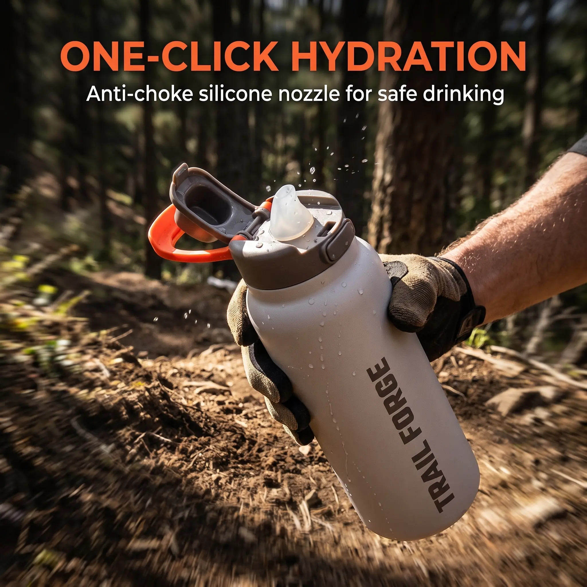 Stainless Steel Sports Water Bottle (33 oz/1000 ml) - Wide Mouth, Carry Handle, Chug Spout, Reusable for Gym, Hiking, Daily Hydration Water Bottle With Handle Water Bottle With Handle Sports Water Jug Refillable Steel Bottle Portable Water Bottle