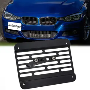 Front Bumper Tow Hook License Plate Mount Relocator Bracket fit for BMW 3 4 5 Series F30 12-18, F32 F33 F36 14-18, F10 G30 11-18 F25 F26 X3 X4 Stainless Steel No Drill Holder