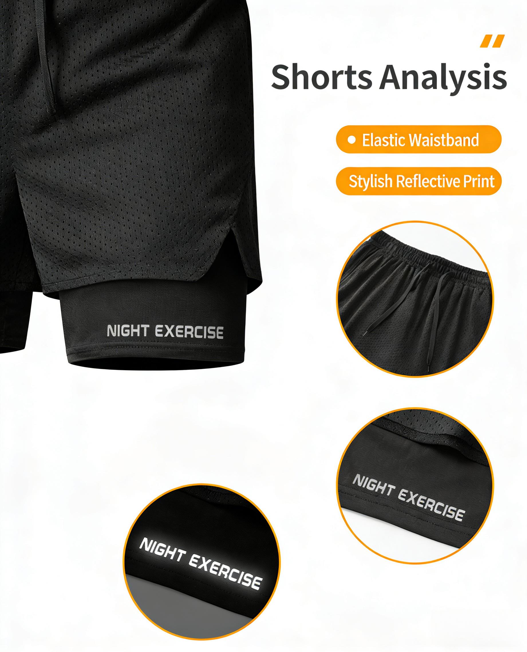 Men’s T-shirt and shorts set, regular fit, quick-drying, breathable, sweat-wicking; stylish sports-casual short-sleeve top and shorts combo—summer men’s apparel set.