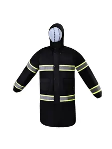 Safety Rain-Coat, Rain-Wear Rain Trench Coat Black