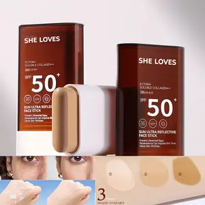 1Pcs Sunscreen Foundation Stick,Sunstick Protection Bar Broad Spectrum SPF50+ No Whitecast Water Resistant Protector Solar Barra Concealer Foundation Sunscreen Stick Womens cosmetics holiday gift