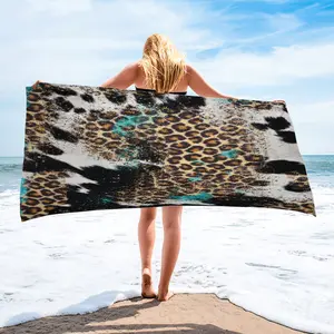 Trendy Leopard Print Beach Towel, Lightweight Soft Quick-Dry, Perfect for Beach Pool Relaxation, Women's Birthday Vacation Gift