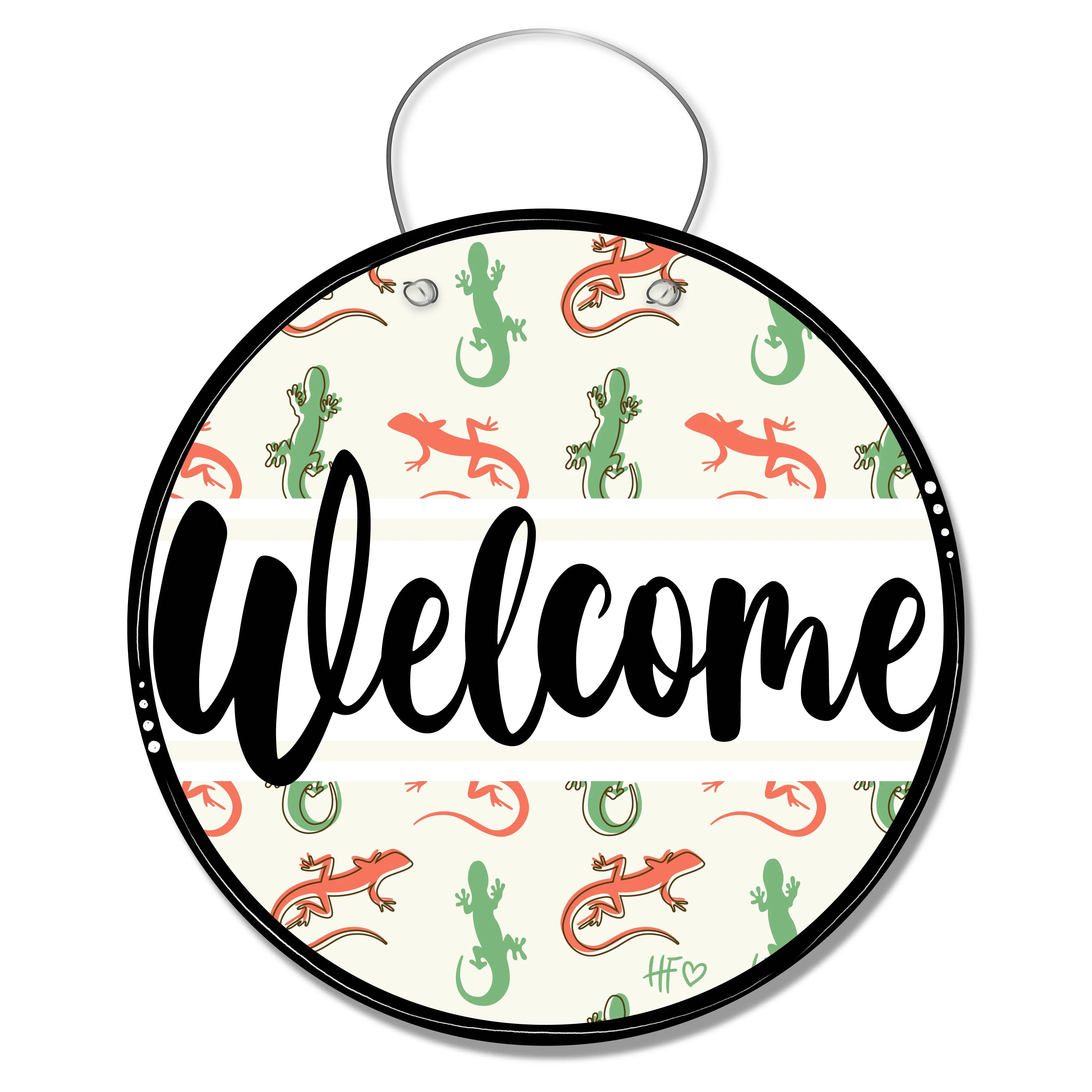 Acrylic Reptile Welcome Board Front Door Hanger - Coral Lizard Design, Bold Look, UV Resistant, Multi-Size Festive Party Home Decoration