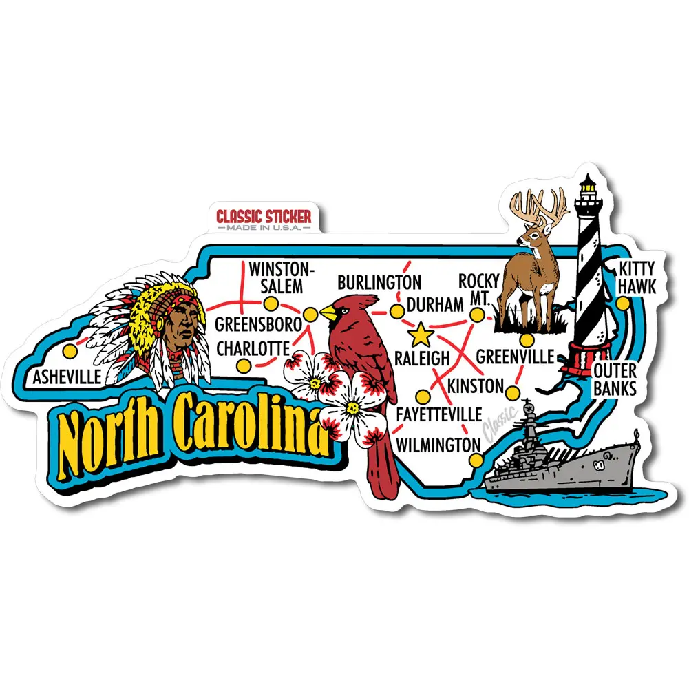North Carolina Jumbo State Sticker by Classic Magnets