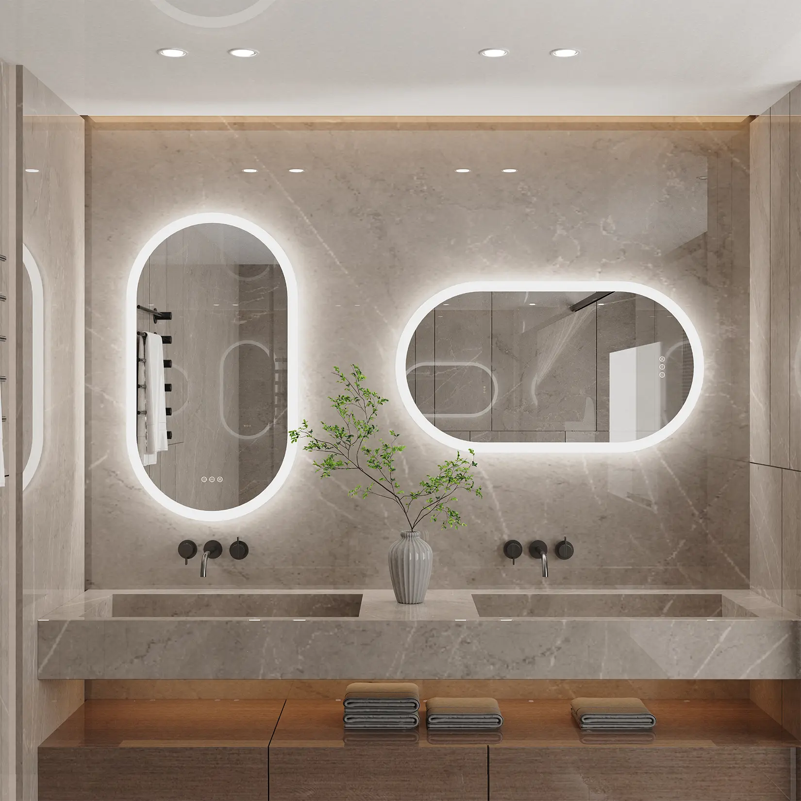 Wall-Mounted LED Backlight Bathroom Vanity Mirror (500x1000mm) for Decor & Makeup, Ideal Vanity with Mirror for Makeup Products