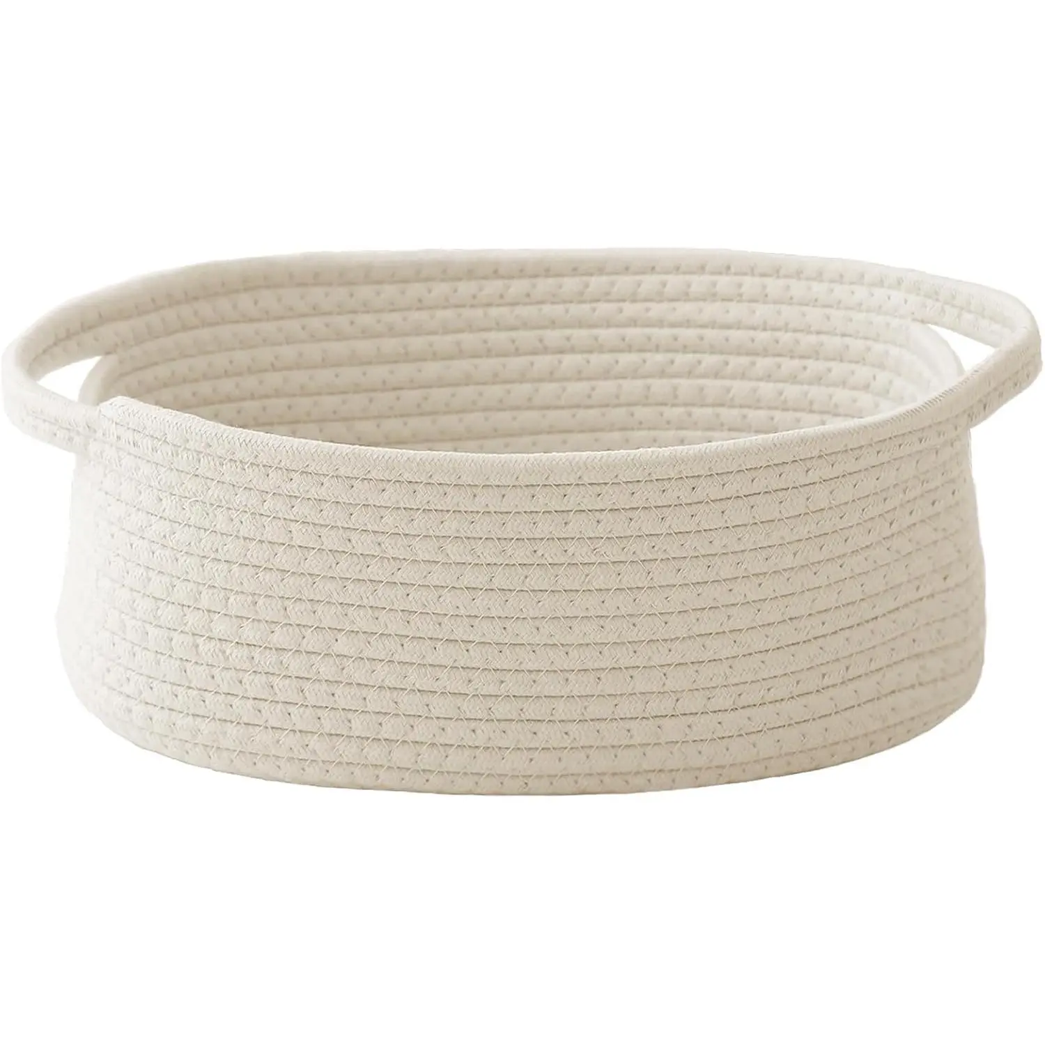 White/1 Pack Small Woven Basket, Empty Gift Basket | Small Gift Basket, Cotton Rope, 12 x 8 x 6 in, Handles, Includes Ribbon and Bag, Birthday Gift Basket