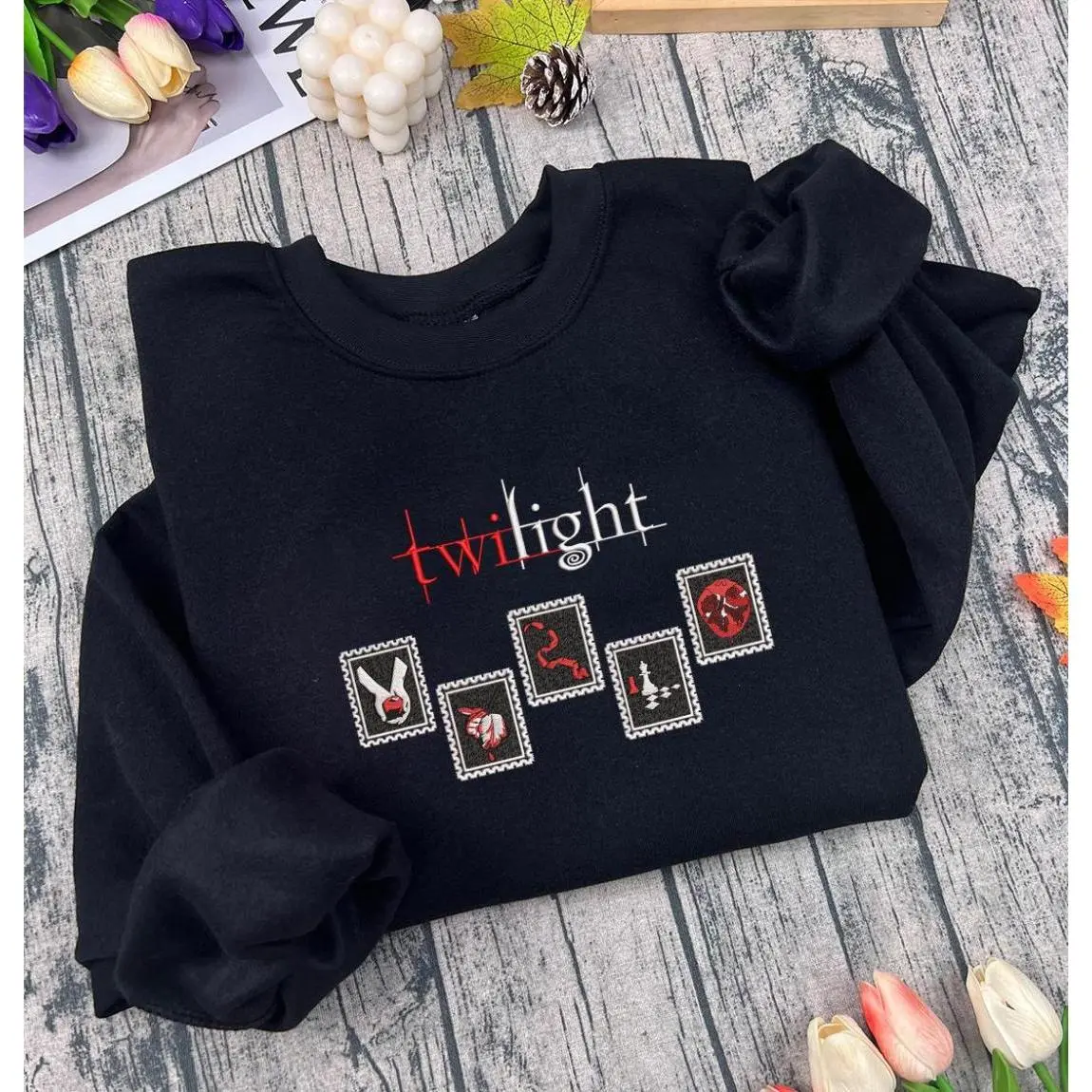 Twilight Embroidered Sweatshirt, Jacobblack, Bella Swan, Vampires ...