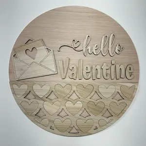 Hello VALENTINE Unfinished 18" Door Hanger Kit | DIY Group Kit | Wooden Hanger DIY | Girls Night Project | Craft Project