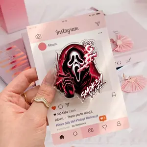 Edgy Ghostface Phone Grip Holder Aesthetic Horror Character Collapsible Stand for Unique Phone Decor