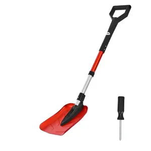 【Summervibes】VEVOR Snow Shovel for Driveway, TikTokShopBlackFriday, 9 in Foldable Snow Shovel with D-shaped Handle, , 36-40 in Adjustable, Lightweight Aluminum Alloy Snows Removal Tool, Reduce Back Strains for Garden Car Camping