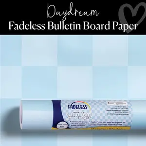 'Daydream' Blue Checkerboard Bulletin Board Paper | Schoolgirl Style x Fadeless®