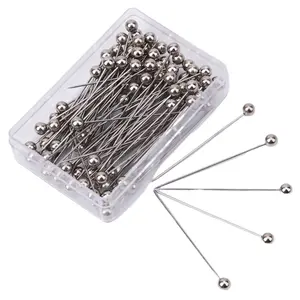 100/200pcs Sewing Pins with Metal Head, Straight Quilting Pins, Multicolor Ball Heads, Contains Box for DIY Sewing Crafts, Sewing Tools