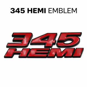 345 HEMI Metal Car Badge for RAM 1500 2500 | Dodge Engine Emblem Decal | Truck Fender Sticker