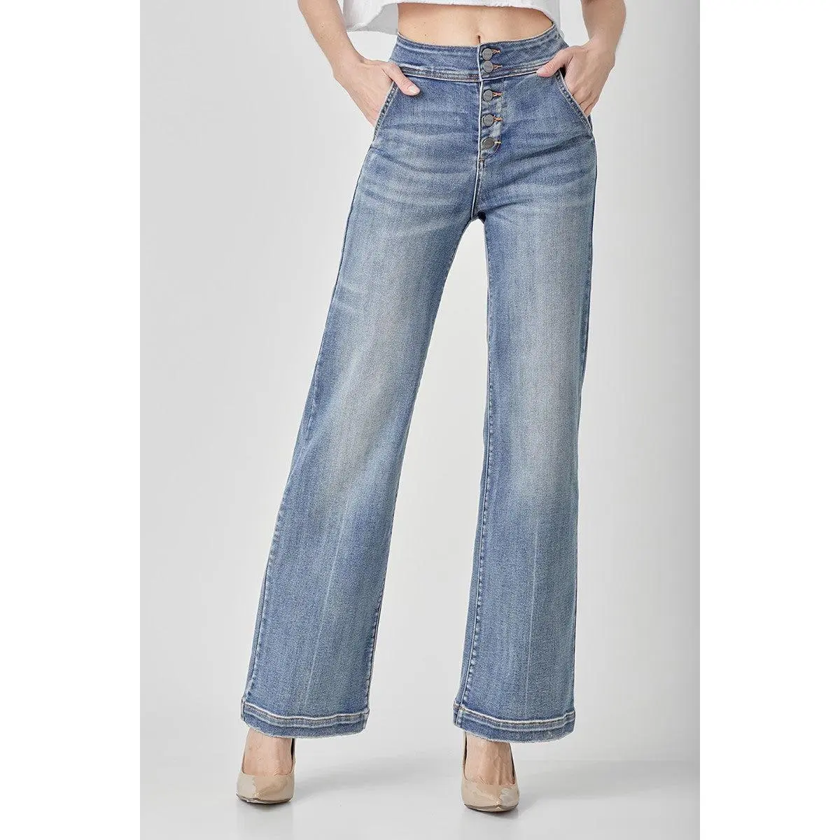 Risen High Rise Wide Flare Jeans Risen High Rise Wide Flare Jeans