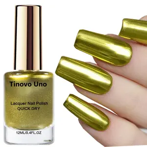 Mirror Metallic Nail Gel Polish, Quick Dry Formula Chrome Gloss Finish Nail Art Polish, Long-lasting Nail Polish for Women & Girls, Nail Manicure