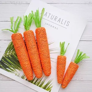 Cat toy paper rope carrot self-entertainment boredom buster chew-resistant cat teaser stick