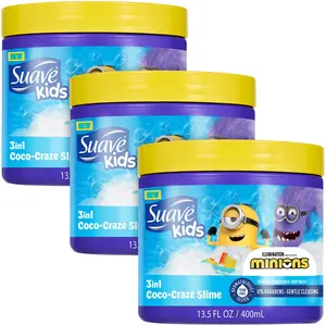 Suave Kids 3-in-1 Coco-Craze Slime 3-Pack — Shampoo, Conditioner + Body Wash for Kids!