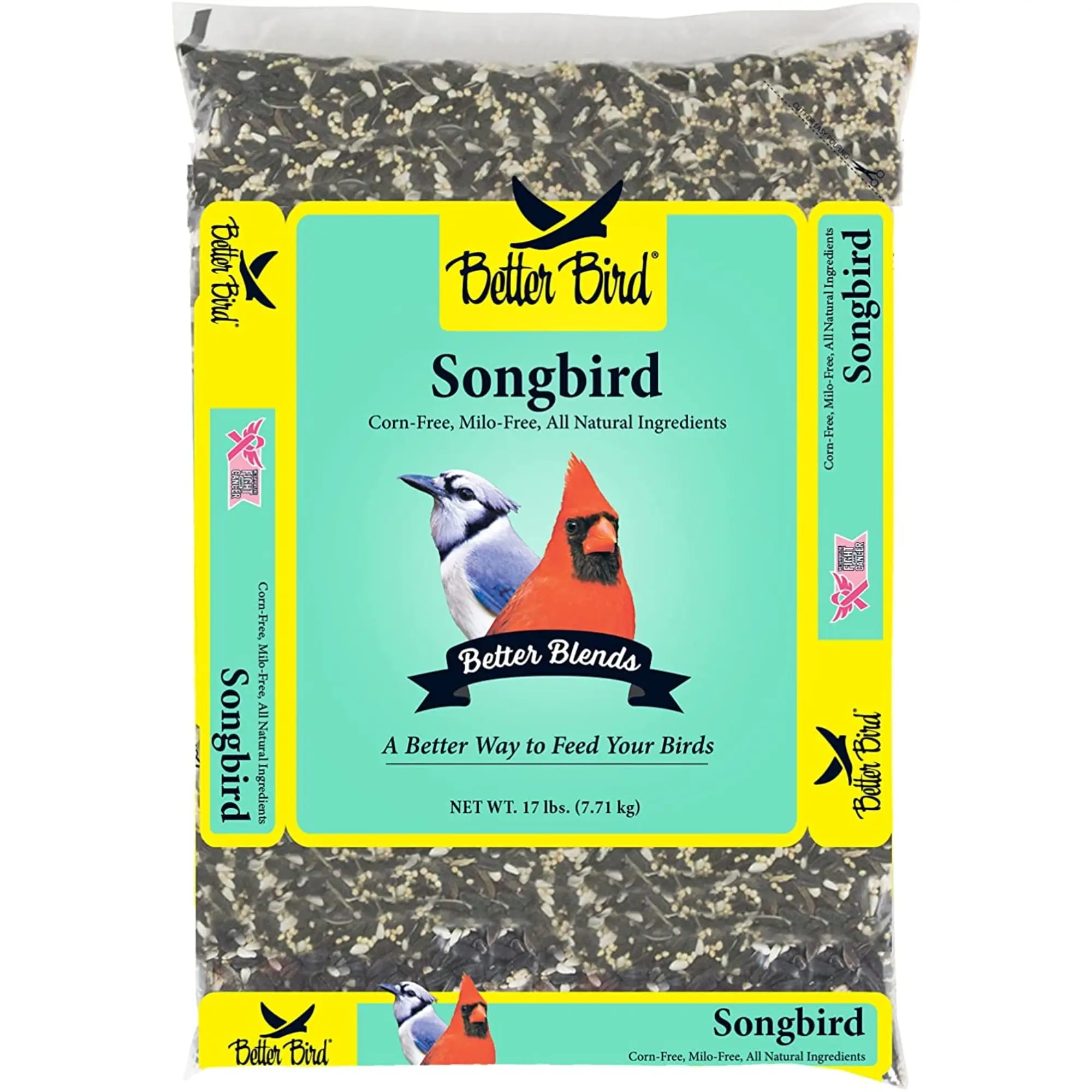Better Bird Songbird Corn-Free Natural Bird Food Mix, 17 lbs for a Healthy Diet