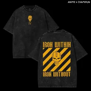 Iron Warriors 40k Game Vintage Washed Tee, Adeptus Astartes Ultramarine Unisex Heavyweight Cotton T-shirt, Top Men gift Fabric Menswear Collar Oversized A