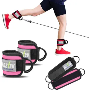 Ankle Straps for Cable Machine Pair Adjustable Padded Cuff Leg Straps Attachment for  Leg Training Kickbacks Hip Abductors Booty Building Lower Body Fitness