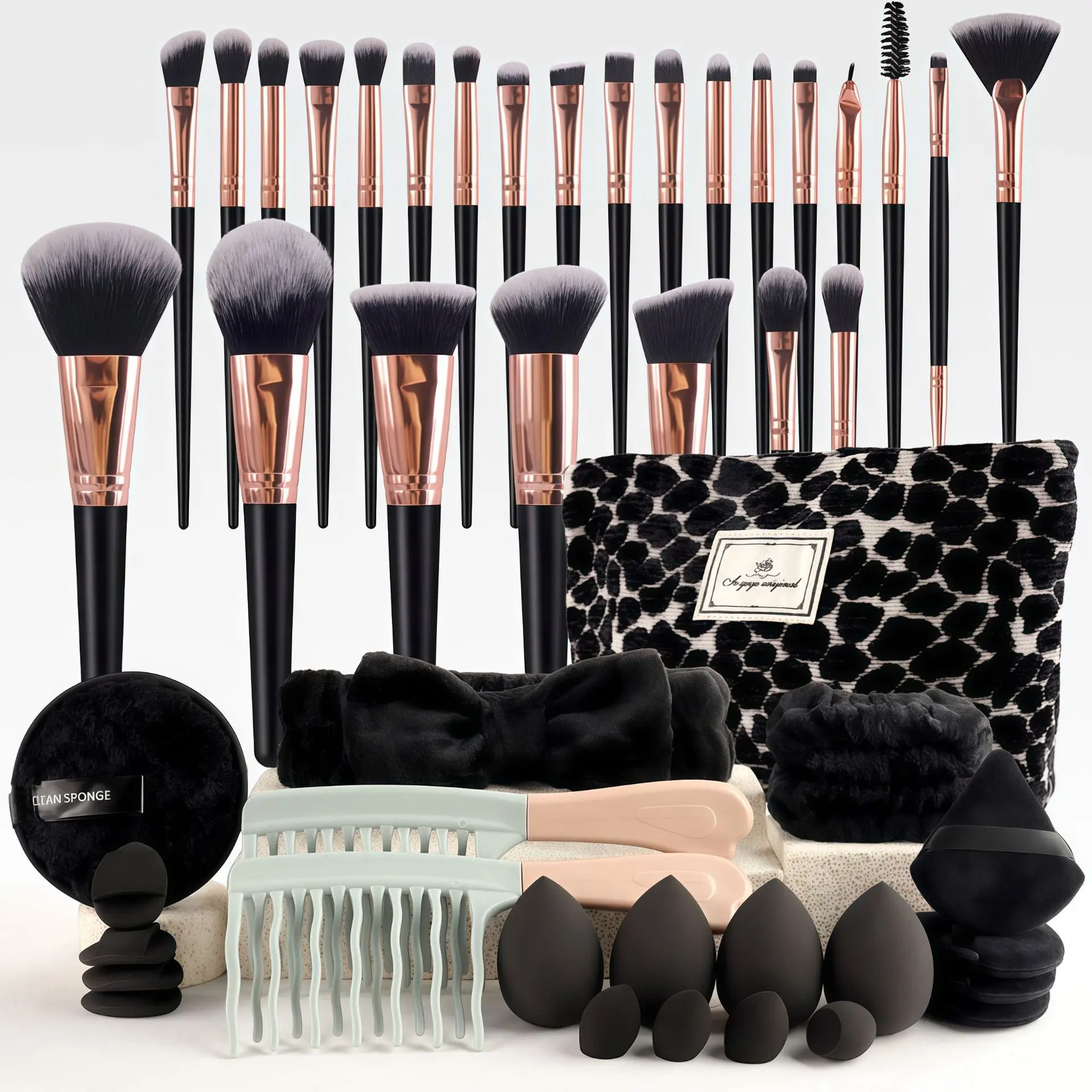 47-piece makeup tool set, stylish small makeup bag, makeup brush set, portable travel makeup puff 47-piece makeup tool set, stylish small makeup bag, makeup brush set, portable travel makeup puff