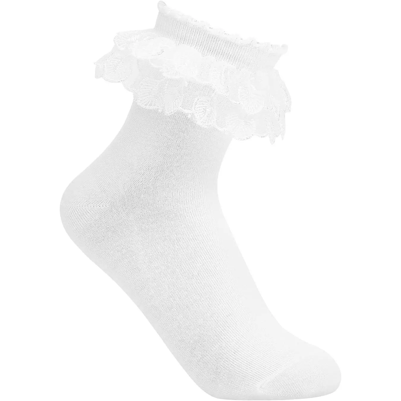Big Ruffle Socks Woman Double Lace Turn Cuff Socks for Womens Ankle Socks Frilly Dress Socks JinhuanXuan SHOP