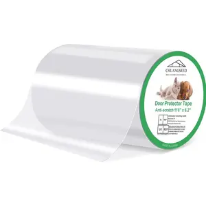 Door Protector from Dog Scratching 118" x 8.2" Cat Scratch Door Frame Single Side Adhesive Anti Dog Scratch Door Guard for Dogs Clear