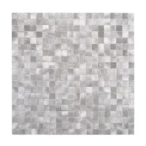 10Pieces Of Self-adhesive Aluminum Mosaic Wall Pasted Wallpaper Background Wall Bathroom Tiles Self-pasted Stainless Steel Tiles