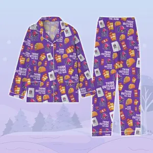 Taco Bell print Pajamas Set, Mexican Pajamas Family matching set, Taco Bell Sauce Holiday Pajamas