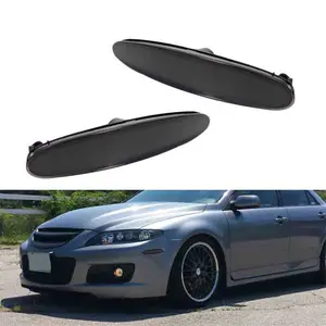2PCS Smoked Lens Front Bumper Side Marker Light Housings For Mazda 6 MPS GG GY 2003 2004 2005 2006 2007 2008 Replace OEM GK2A515E0A GK2A515F0A