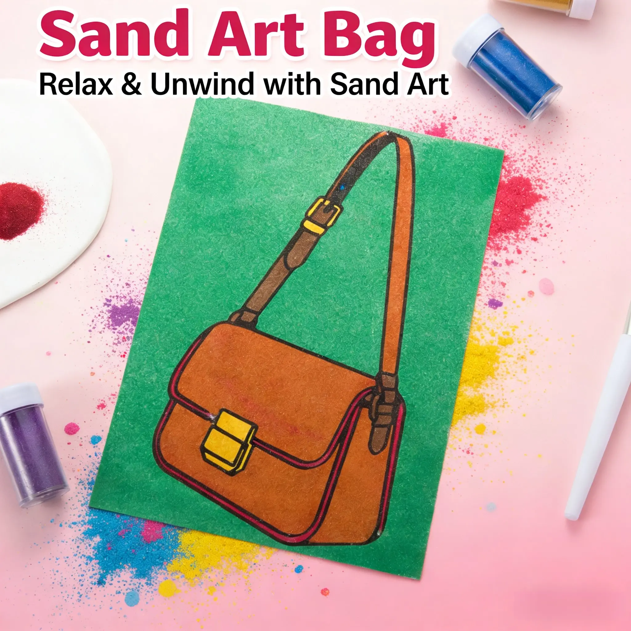 A popular new sand painting released in 2026, which enables young people to deeply relax and unwind their minds and bodies, with rich colors and novel content.（A set of eight pieces）
